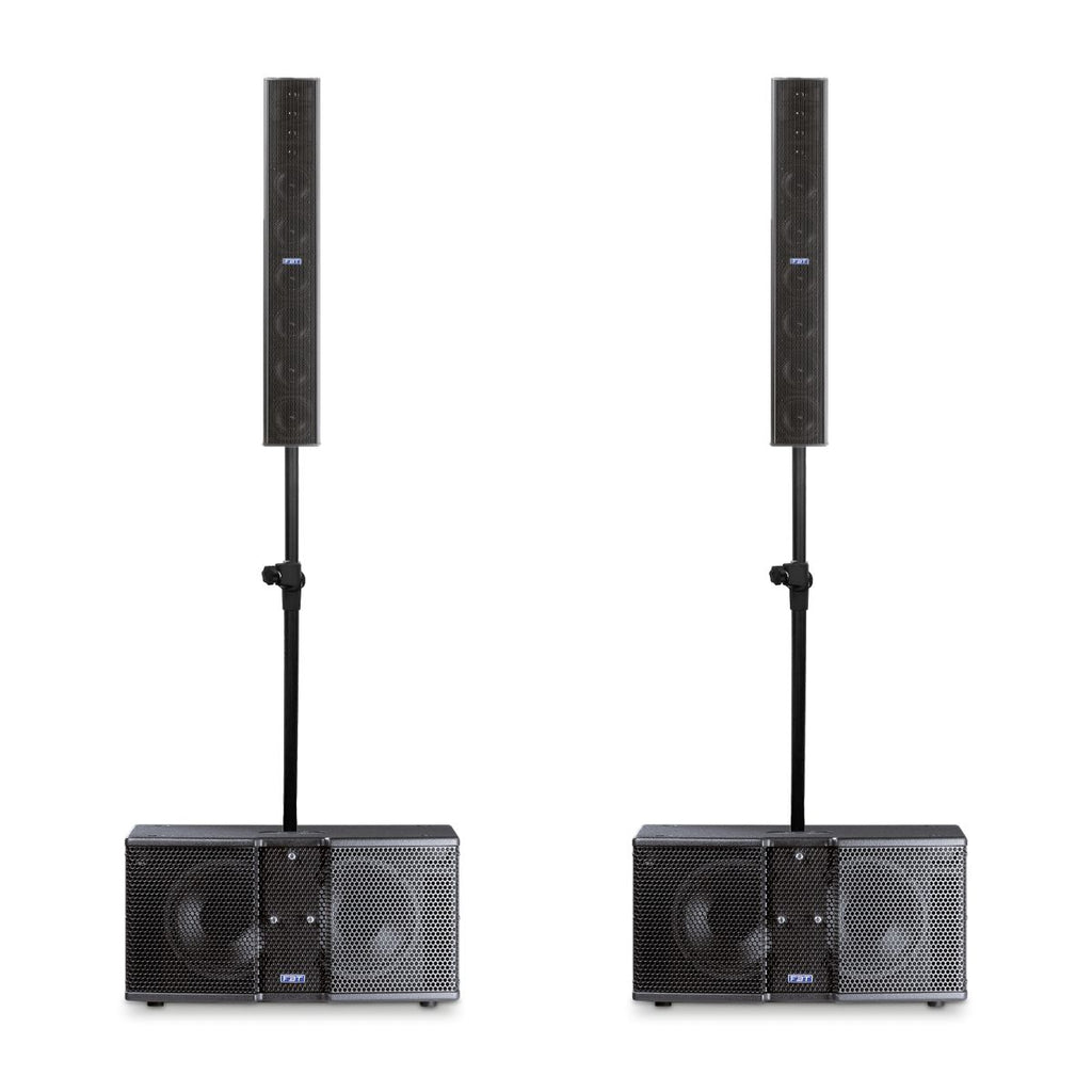 Sistema Audio Completo FBT Vertus CLA604A CLA 208SA Supporti Custodie Open Box vista frontale
