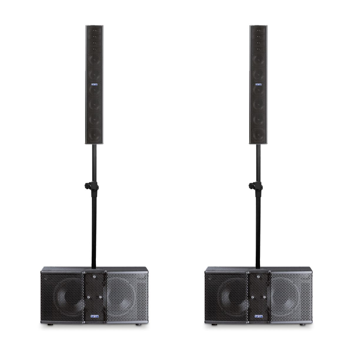 Sistema Audio Completo FBT Vertus CLA604A CLA 208SA Supporti Custodie Open Box vista frontale