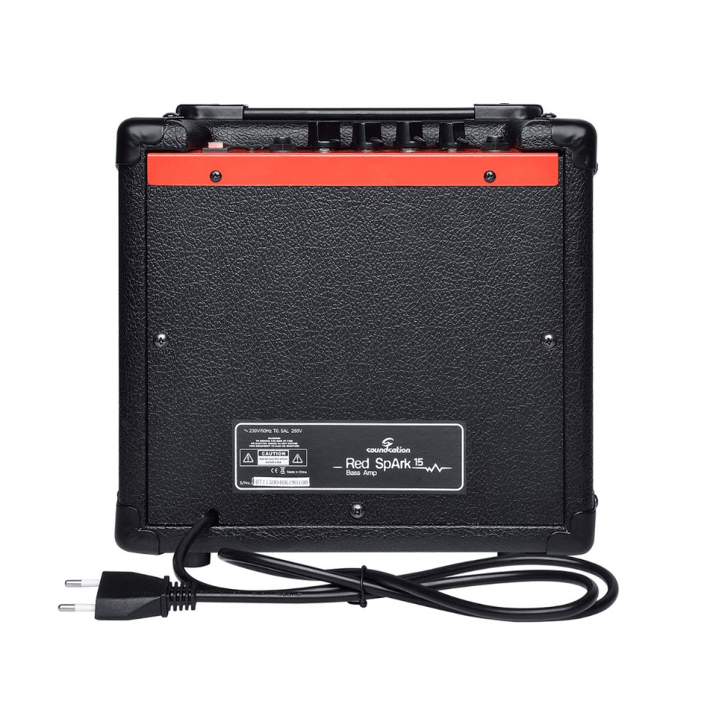 amplificatore combo per basso da 15W soundsation red spark 15 vista del retro