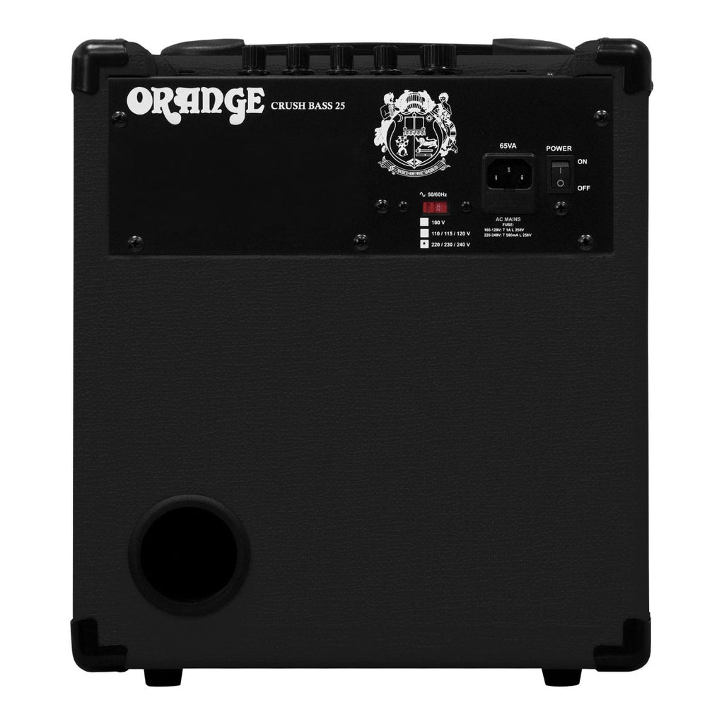 amplificatore combo per basso 25W orange crush bass 25 BK vista del retro