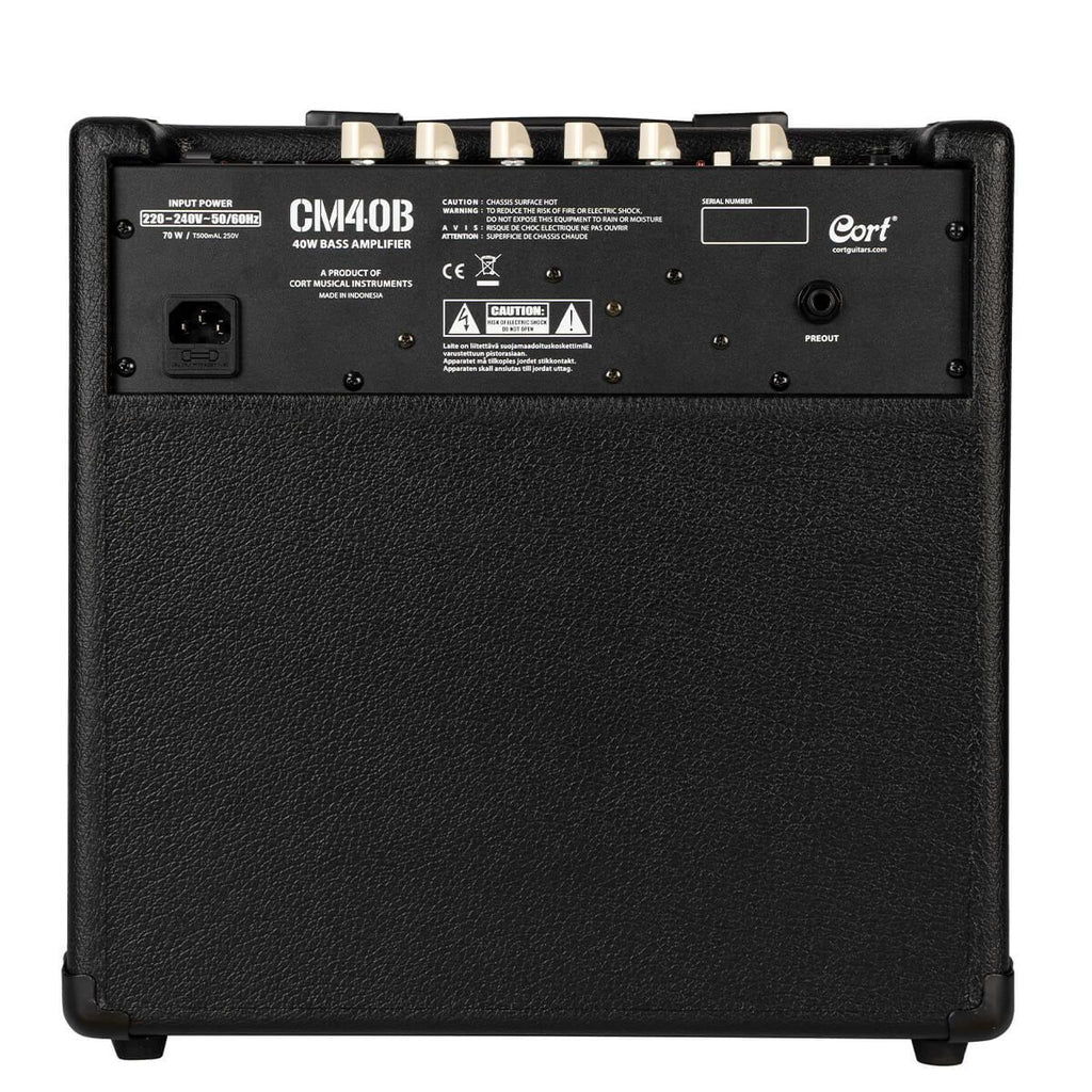 amplificatore combo per basso 40W cort CM40B vista dal retro