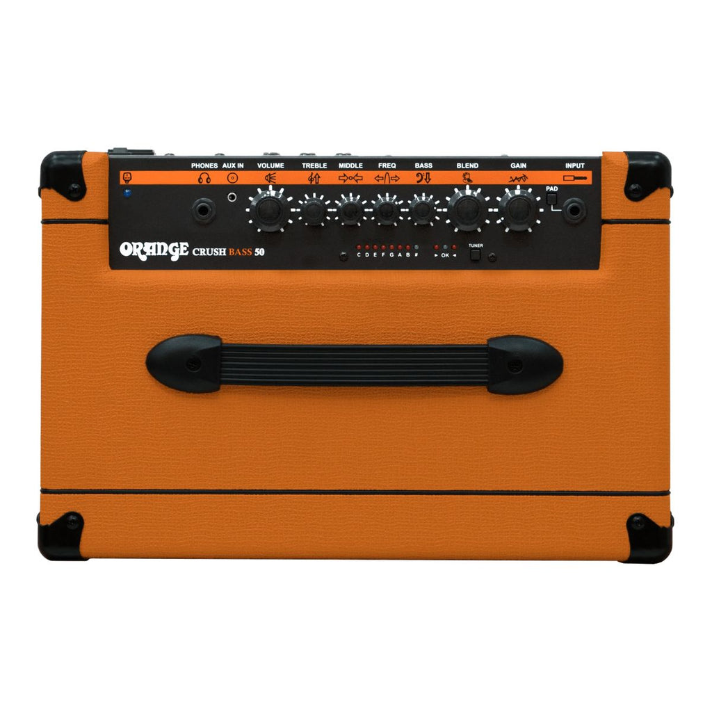 amplificatore combo per basso da 50W Orange Crush Bass 50 Arancione vista controlli