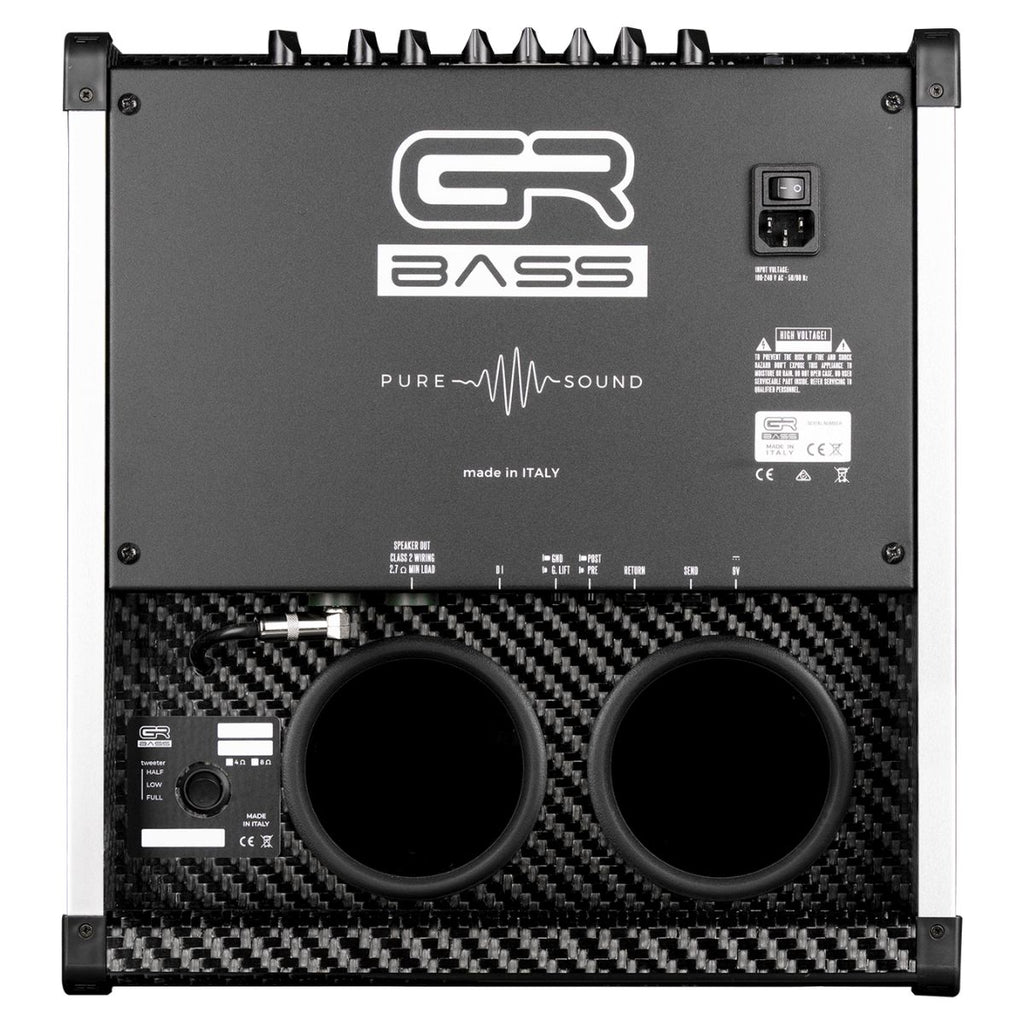 amplificatore combo per basso 800W in carbonio gr bass at cub 800 aerotech vista del retro