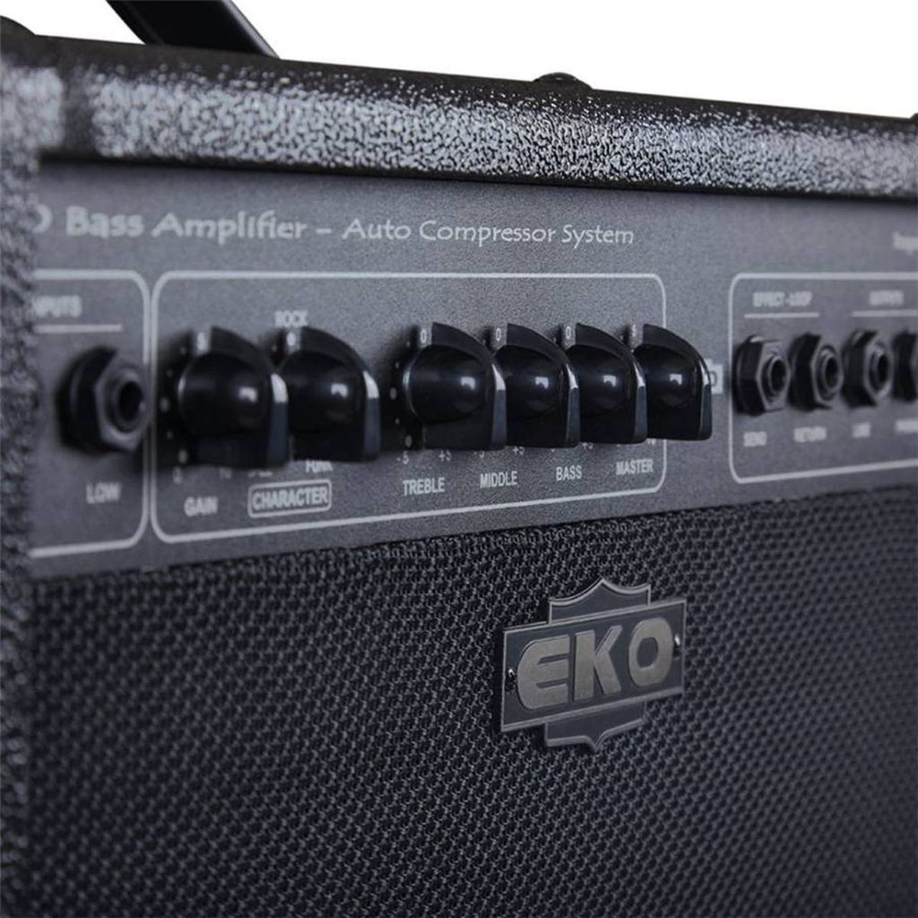 amplificatore combo per basso da 50W eko B50 vista frontale sx