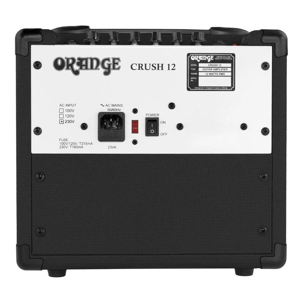 amplificatore combo per chitarra 12W orange crush 12 black vista del retro