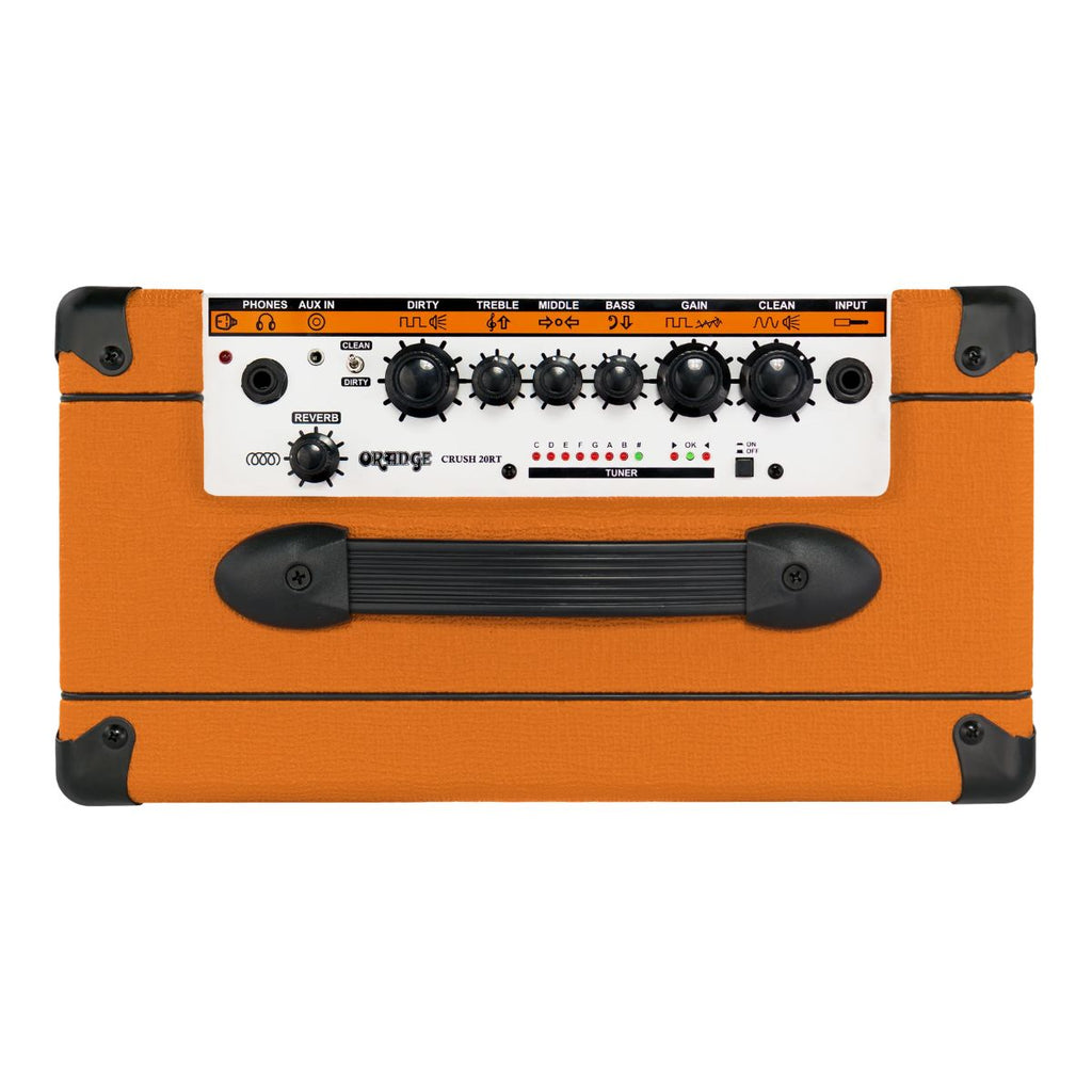 amplificatore combo per chitarra elettrica da 20W orange crush 20RT vista dei controlli