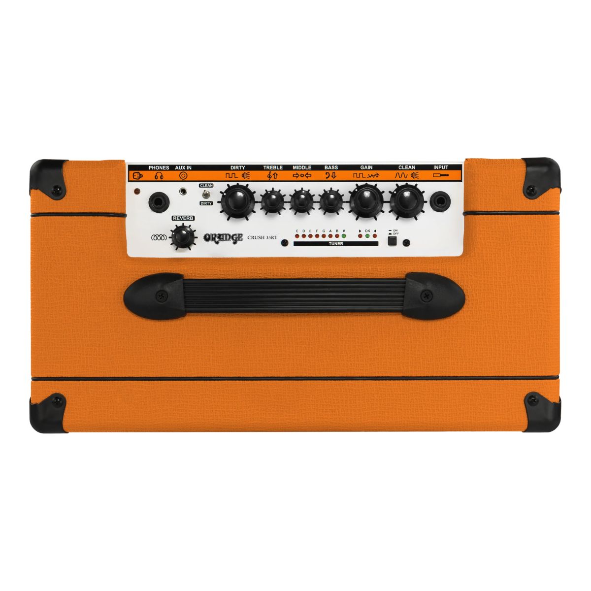 amplificatore combo per chitarra elettrica da 35W con riverbero orange 35RT vista dei controlli