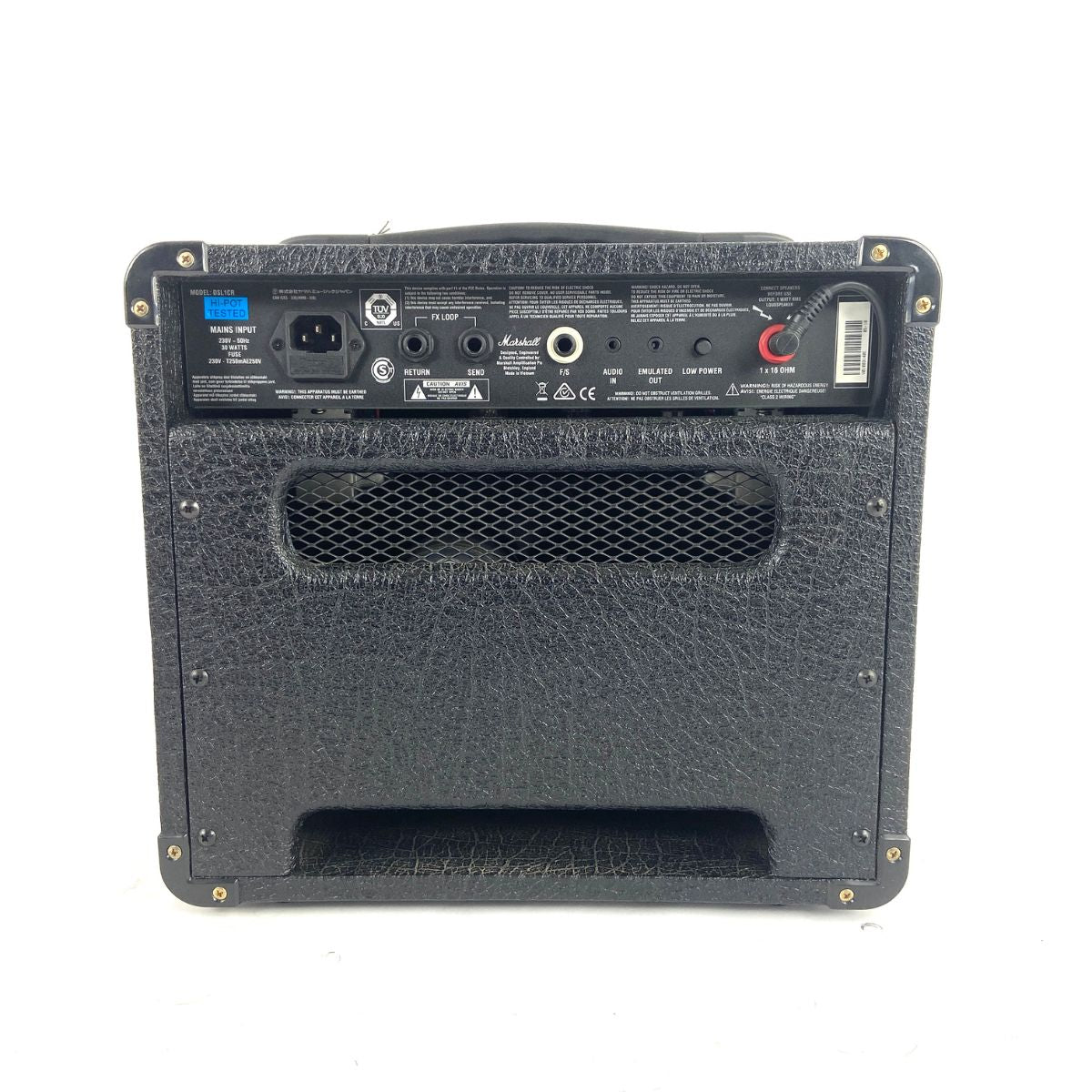 amplificatore combo valolare 1 watt marshall dsl-1 usato vista del retro