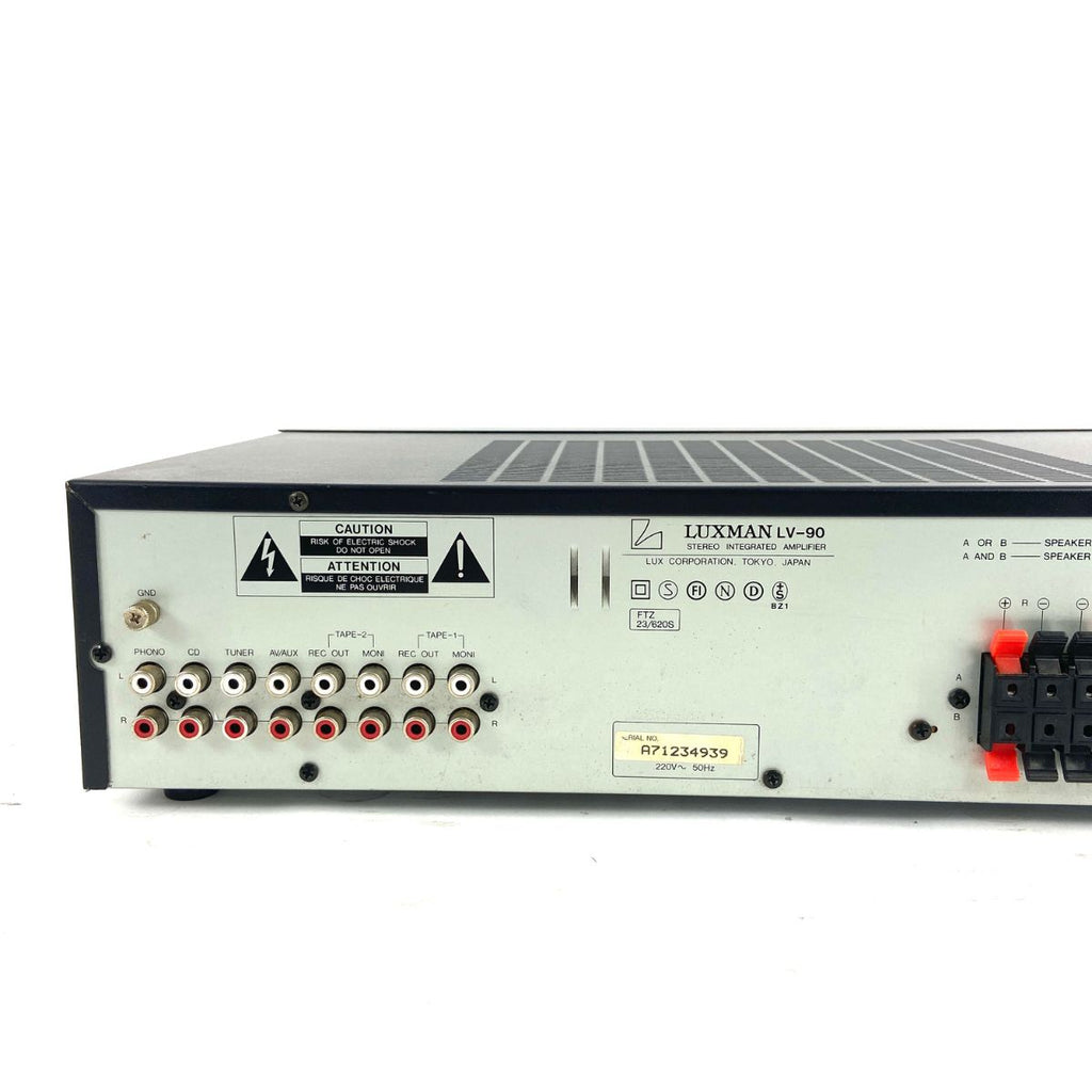 amplificatore hifi vintage di alta qualità made in japan luxman lv90 usato vista del retro sx