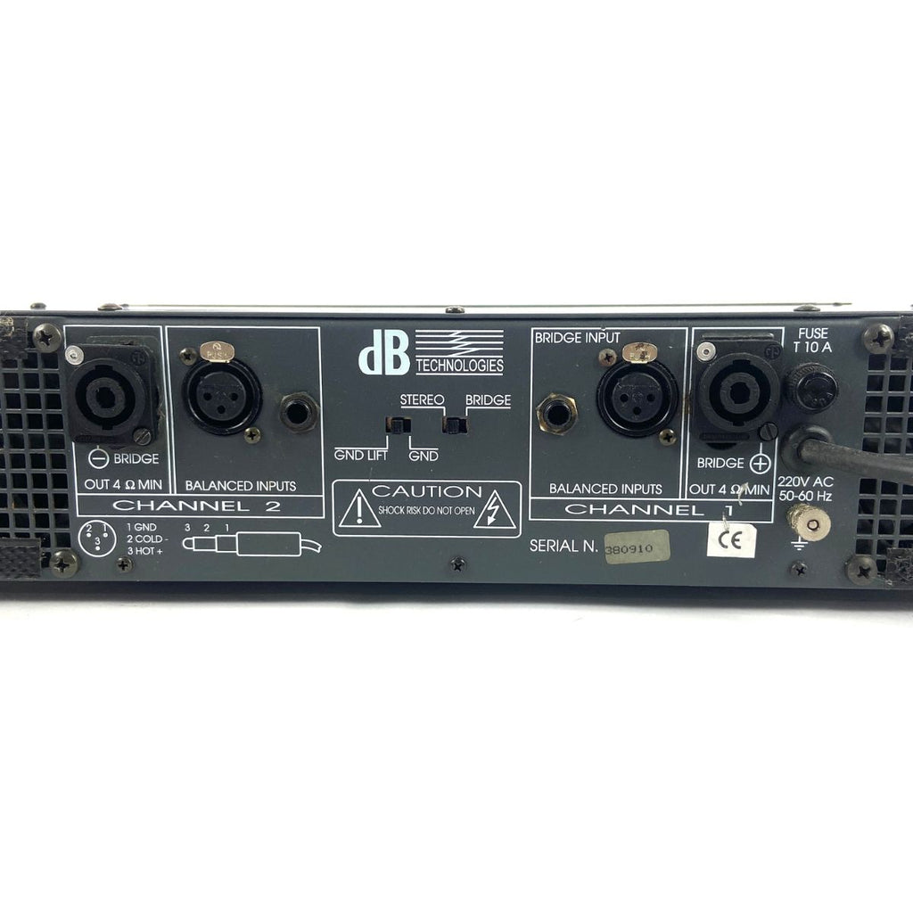 amplificatore pa db technologies pl1200 vista del retro