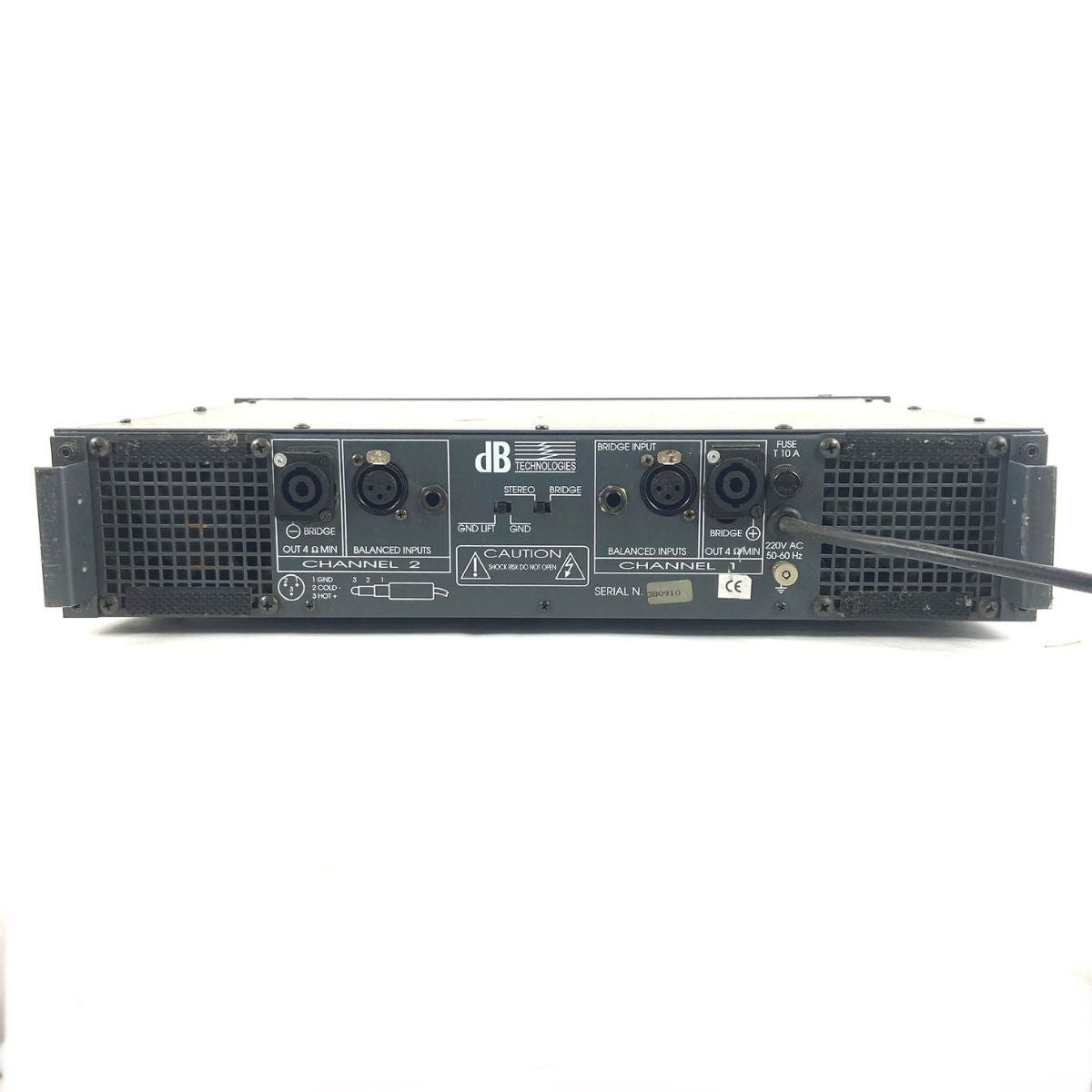 amplificatore pa db technologies pl1200 vista del retro centrale