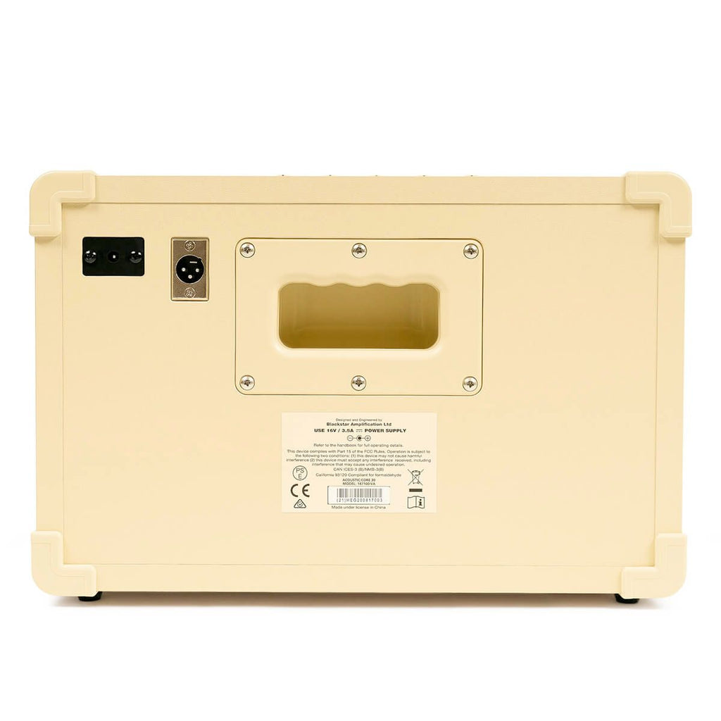 amplificatore per chitarra acustica da 30W blackstar acoustic core 30 open box vista del retro