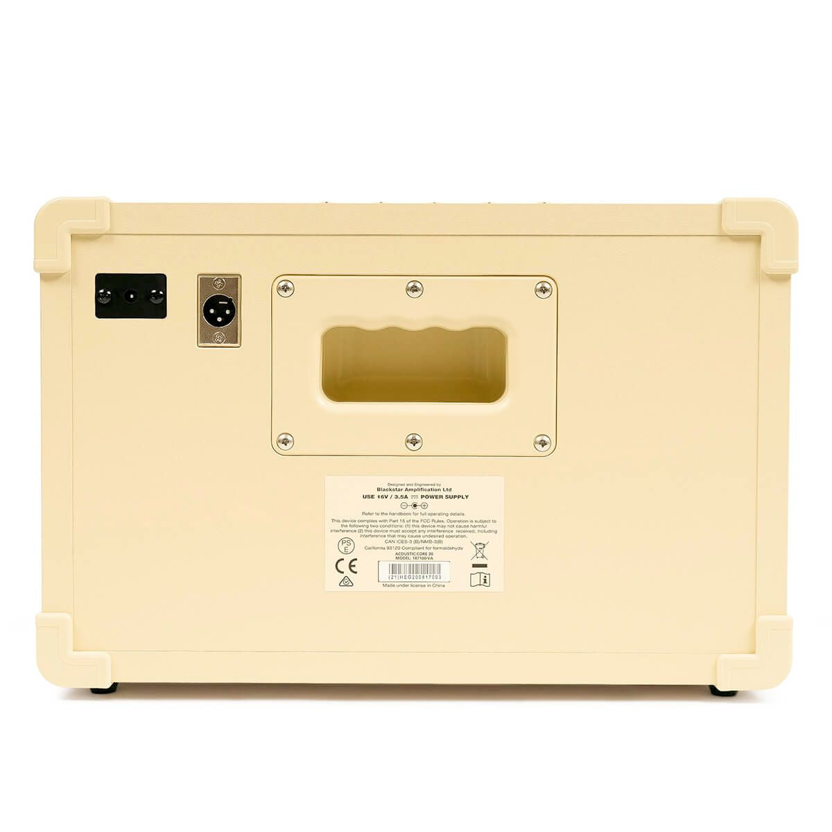 amplificatore per chitarra acustica da 30W blackstar acoustic core 30 open box vista del retro