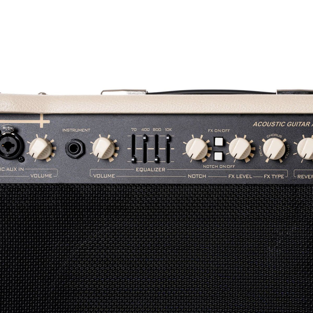 amplificatore per chitarra acustica da 30W cort af0 open box vista dei controlli