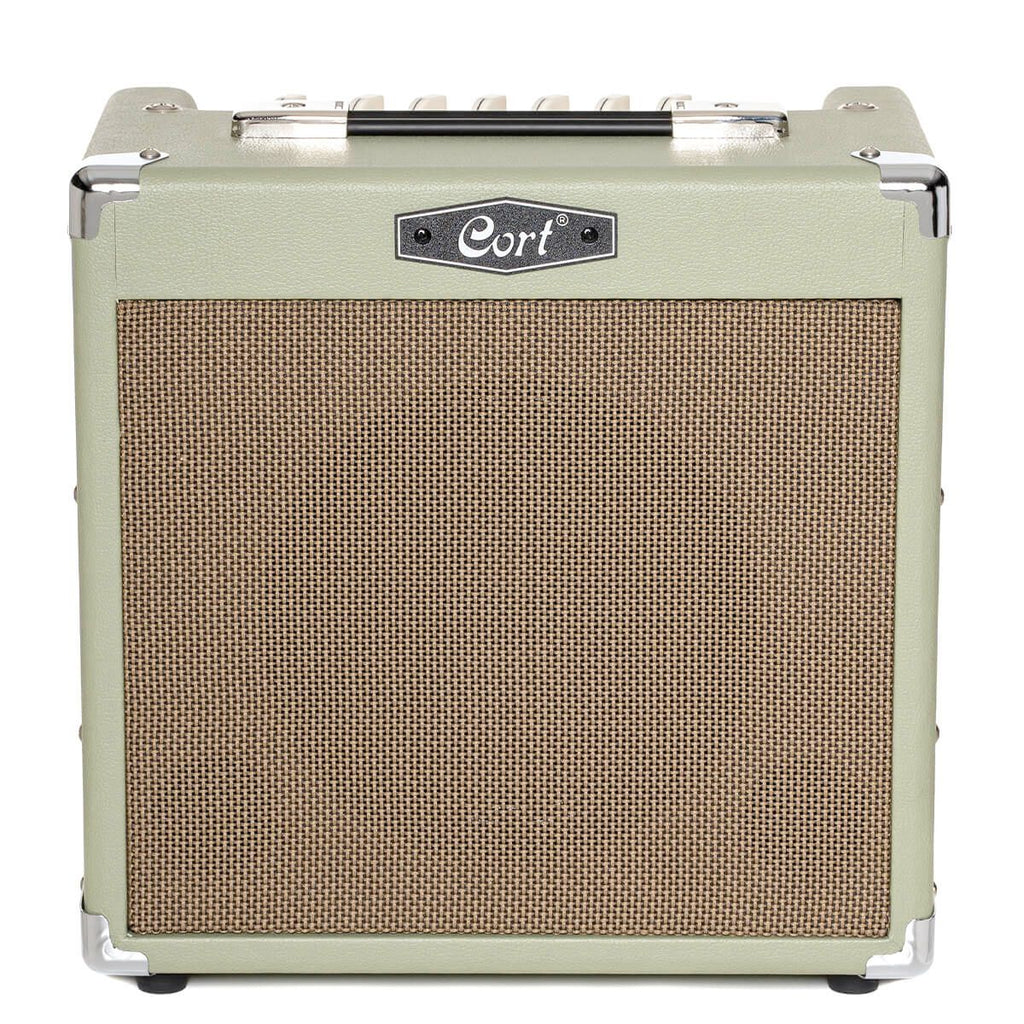 amplificatore per chitarra da 15W cort cm15r pastel green open box vista frontale