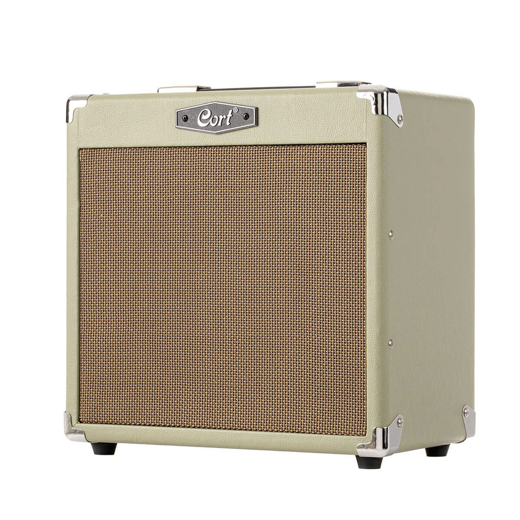amplificatore per chitarra da 15W cort cm15r pastel green open box vista laterale dx