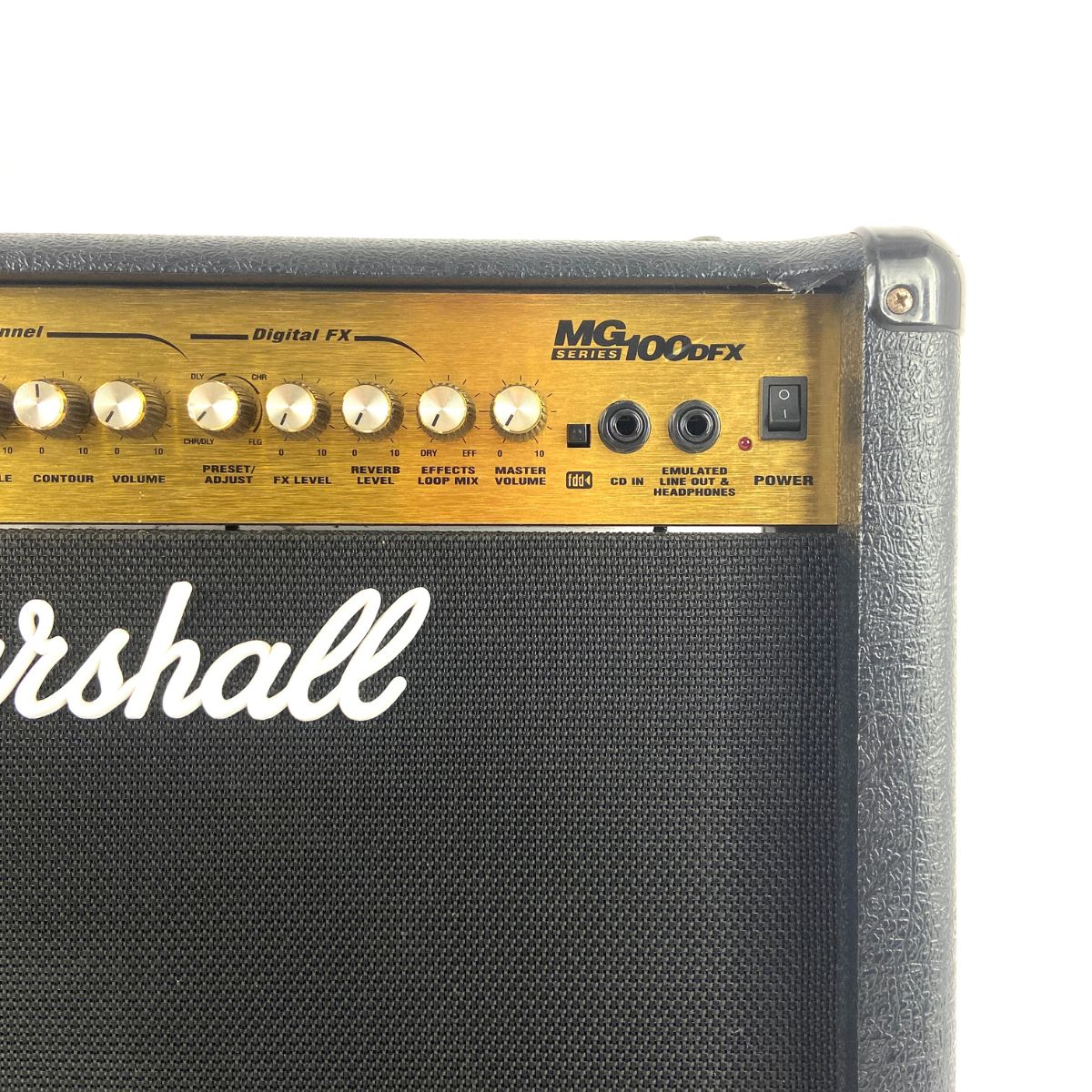 amplificatore combo per chitarra elettrica con effetti da 100WMarshall MG100DFX usato vista frontale dx