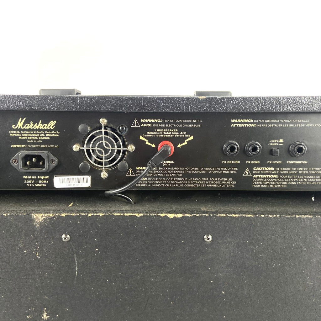 amplificatore combo per chitarra elettrica con effetti da 100WMarshall MG100DFX usato vista connessioni