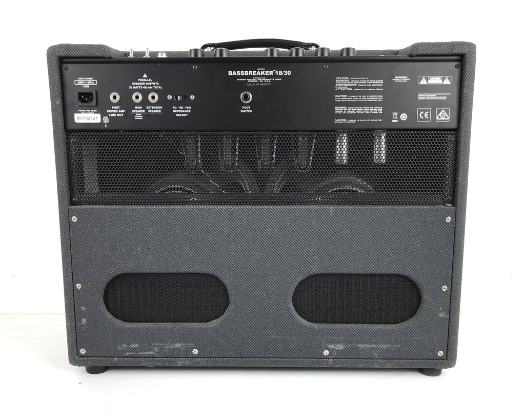 amplificatore per chitarra elettrica combo valvolare 30" fender bassbreaker 18/30 usato vista del retro