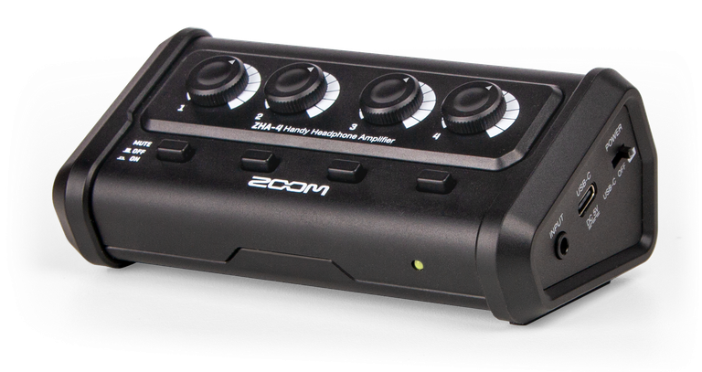amplificatore per cuffie 4 canali zoom zha-4 vista frontale