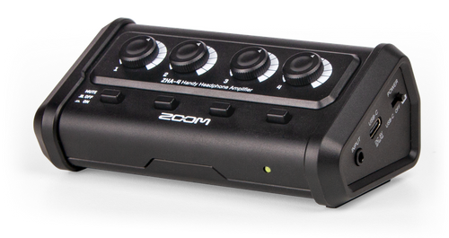 amplificatore per cuffie 4 canali zoom zha-4 vista frontale