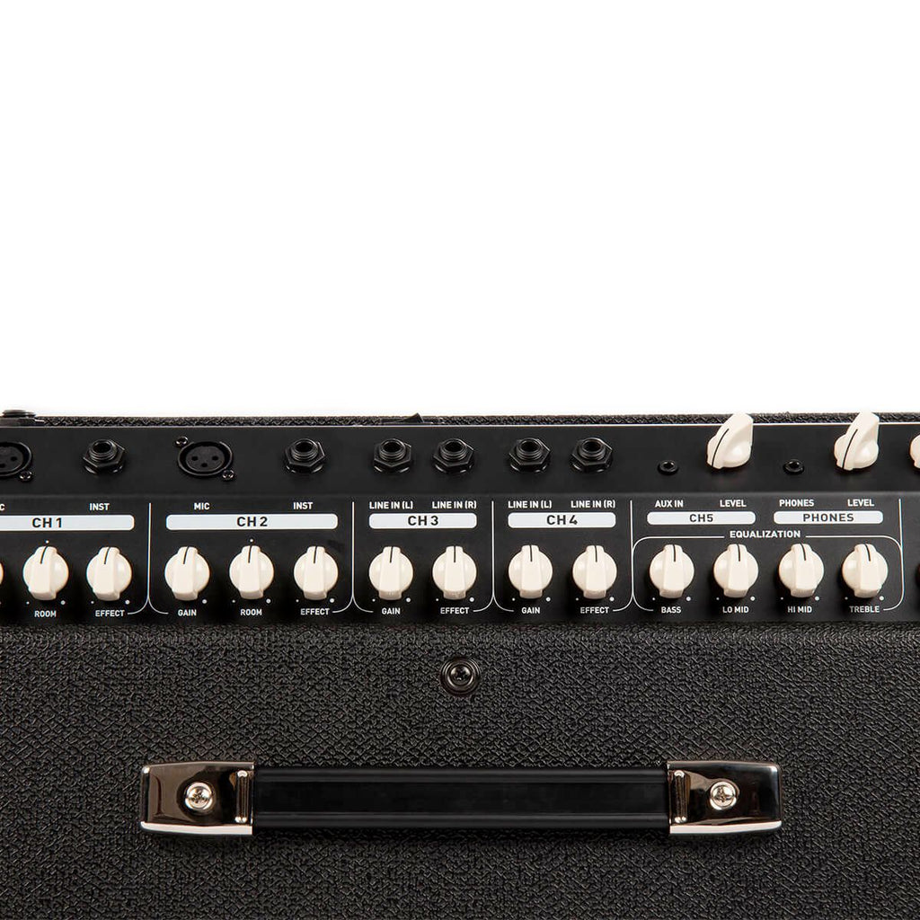 amplificatore per strumenti, tastiere o microfoni da 150W con effetto reverbero cort mix5 open box vista dei controlli
