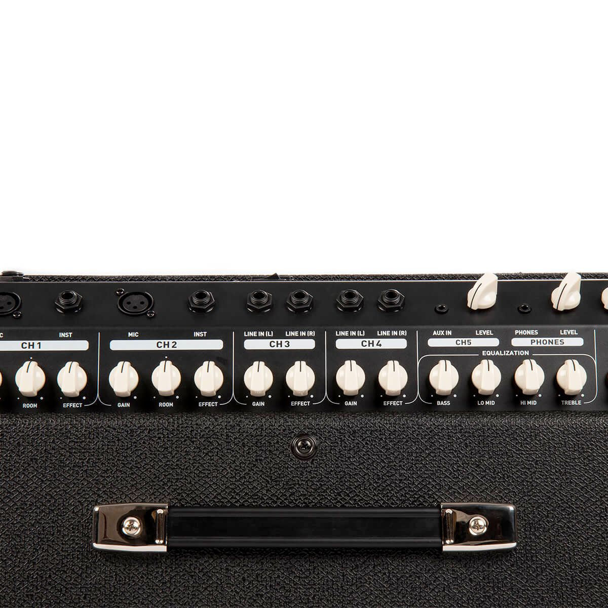 amplificatore per strumenti, tastiere o microfoni da 150W con effetto reverbero cort mix5 open box vista dei controlli