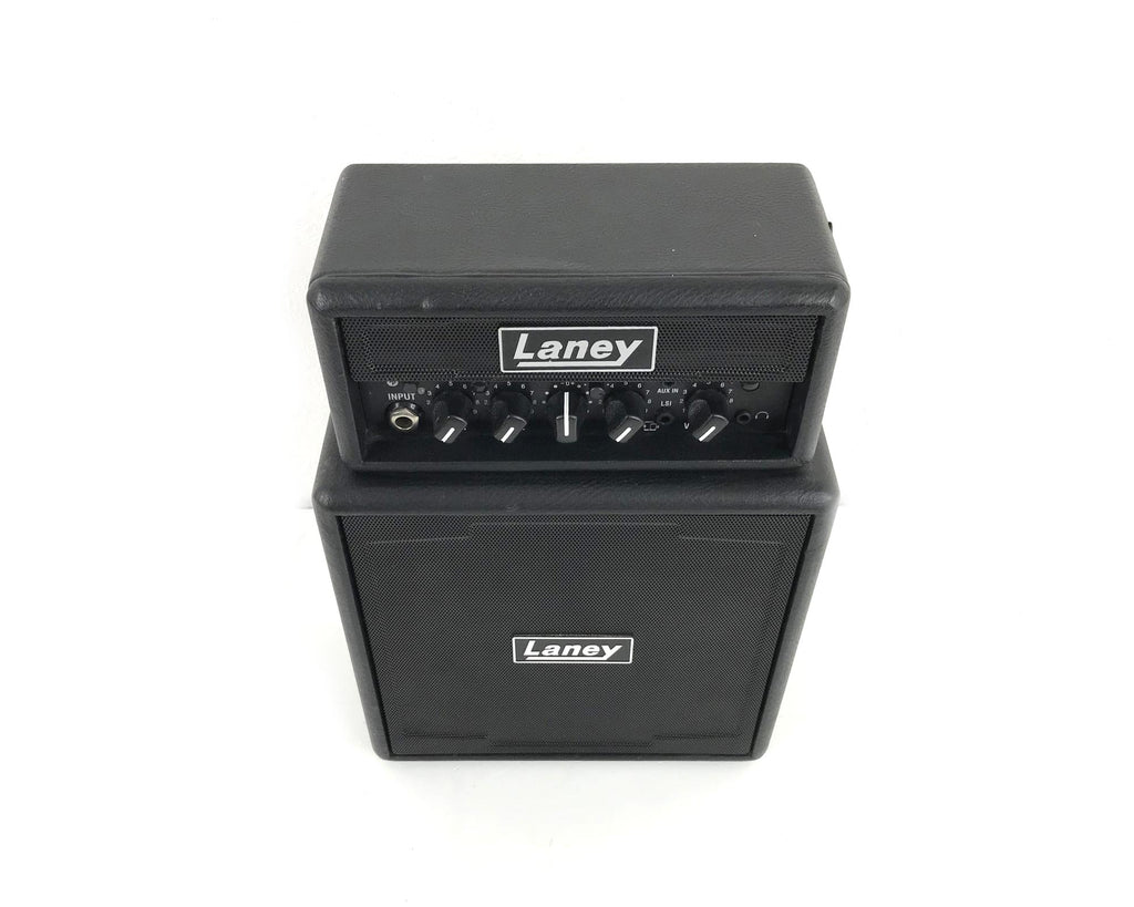 amplificatore per chitarra elettrica laney ministack b iron vista dall'alto