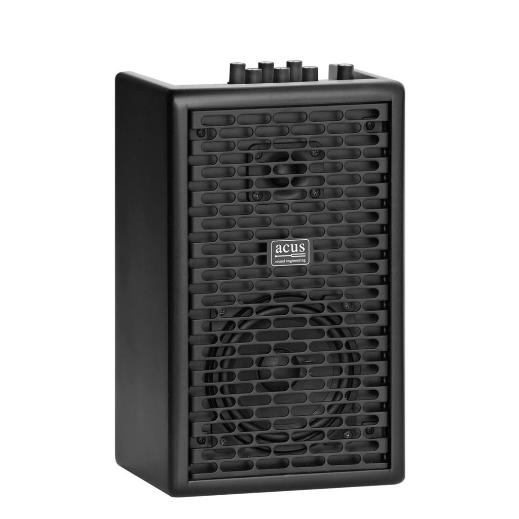 amplificatore ultra compatto professionale per chitarra acustica con doppio ingresso e 40W di potenza Acus One Forstrings 4 Ferdi Black Open Box vista laterale sx