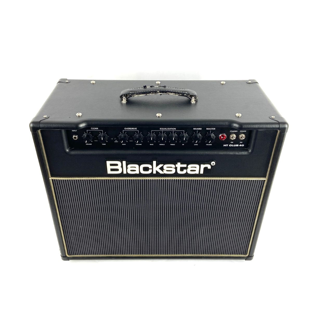 amplificatore valvolare per chitarra da 40W blackstar ht club 40 usato vista inclinato