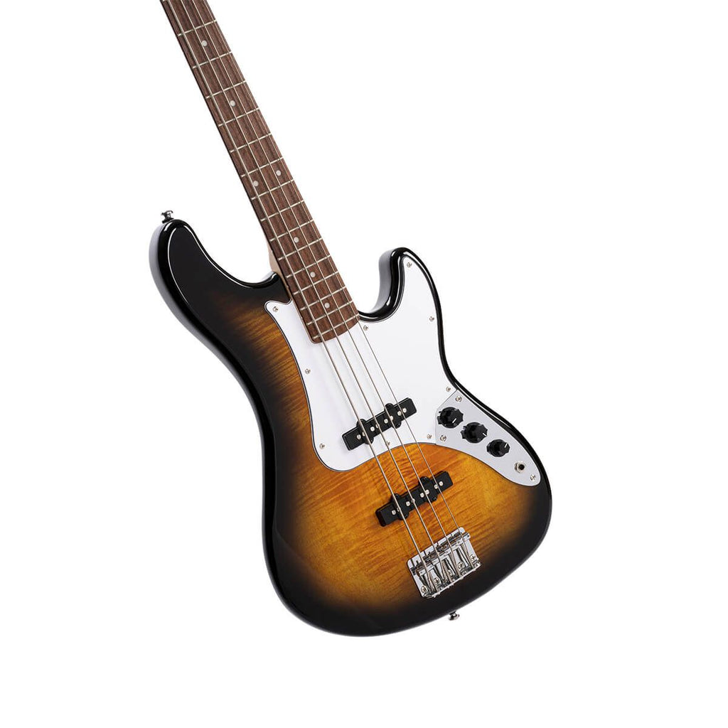 basso elettrico 4 corde cort gb24jj 2tb vista del corpo inclinato
