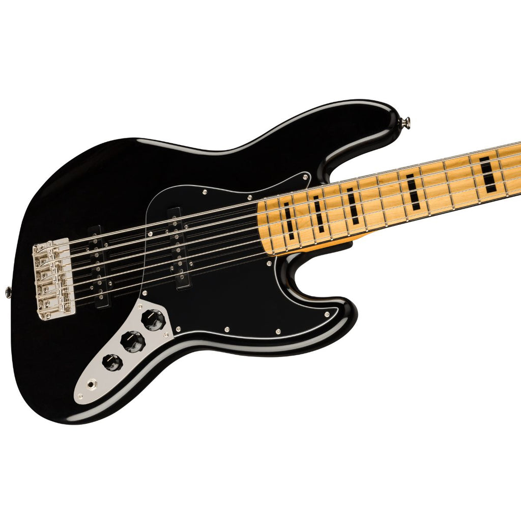 basso elettrico 5 corde squier classic vibe 70s jazz bass 5 mn bk vista corpo inclinato