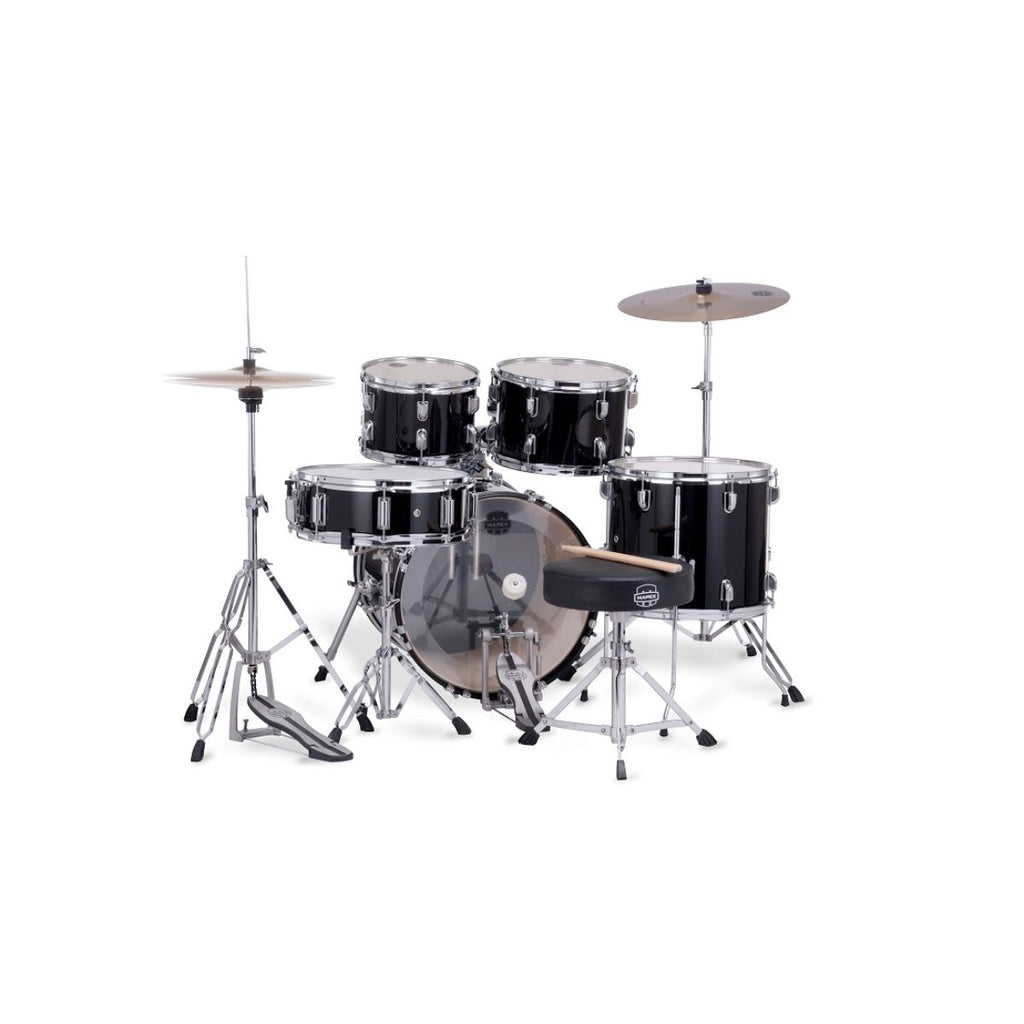 batteria acustica kit completo di aste, sgabello e piatti Mapex Comet Dark Black Open Box vista del retro