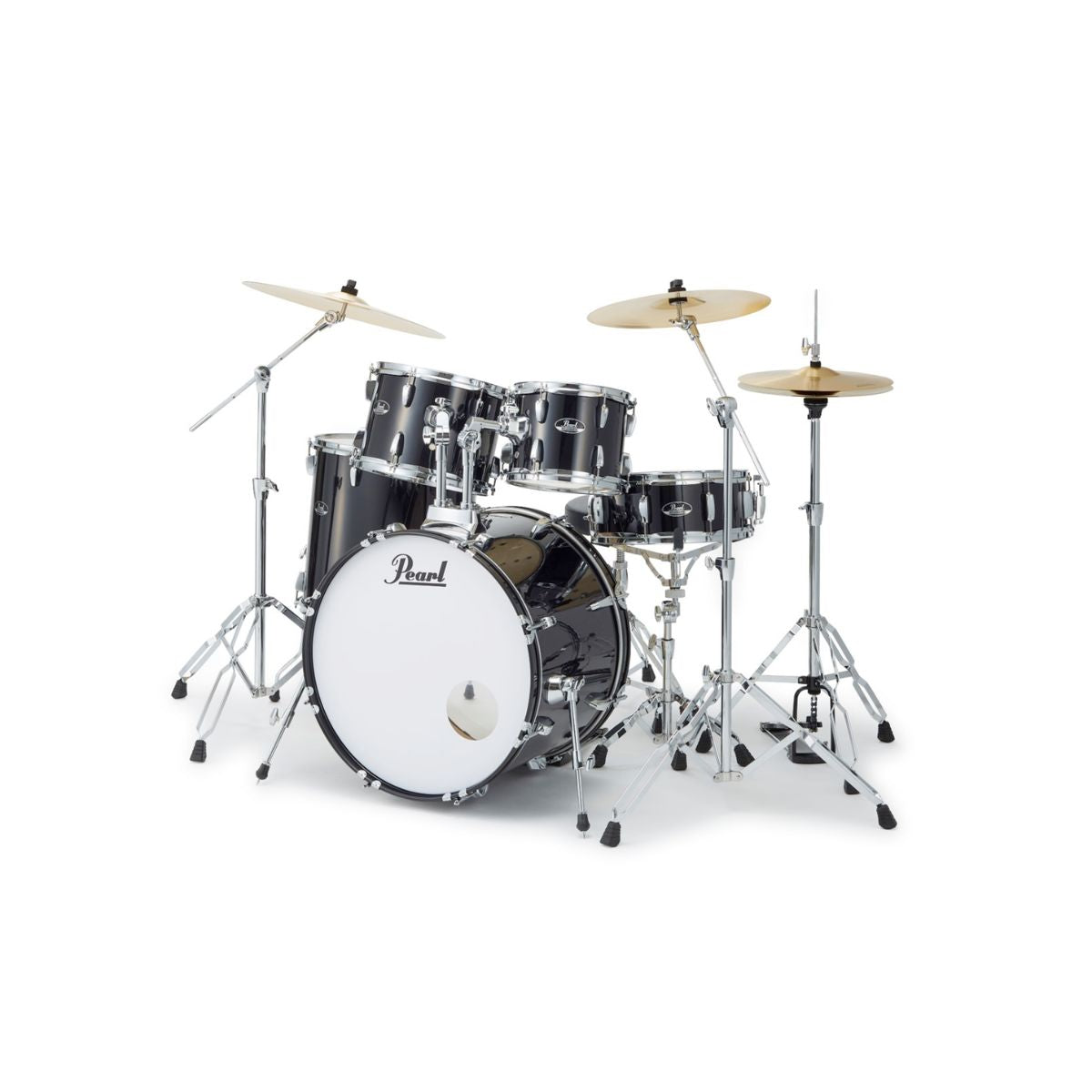batteria acustica kit completo di meccaniche sgabello e piatti solar by sabian pearl Roadshow RS525sbc-C31 jet black vista laterale