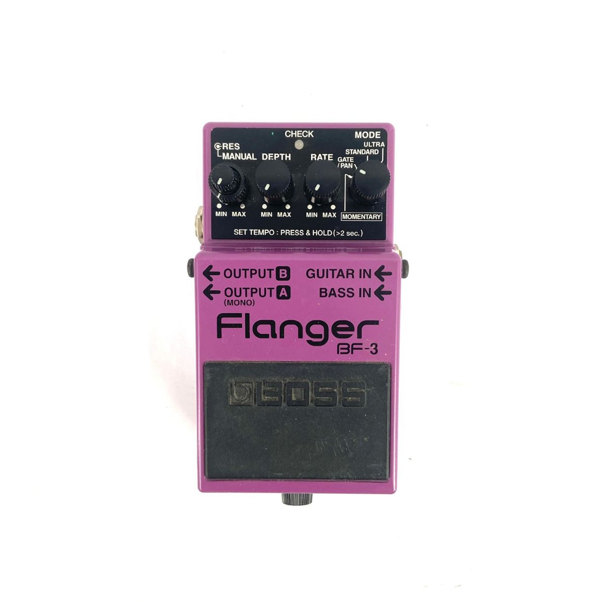 effetto flanger a pedale per chitarra elettrica boss bf-3 usato vista frontale
