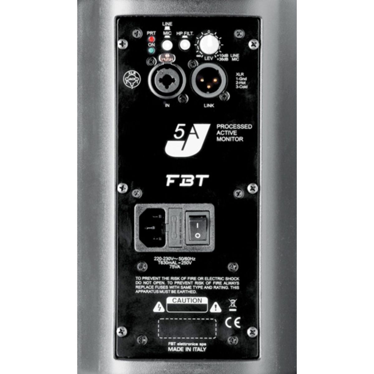 cassa monitor live installazione fbt j5a vista del retro