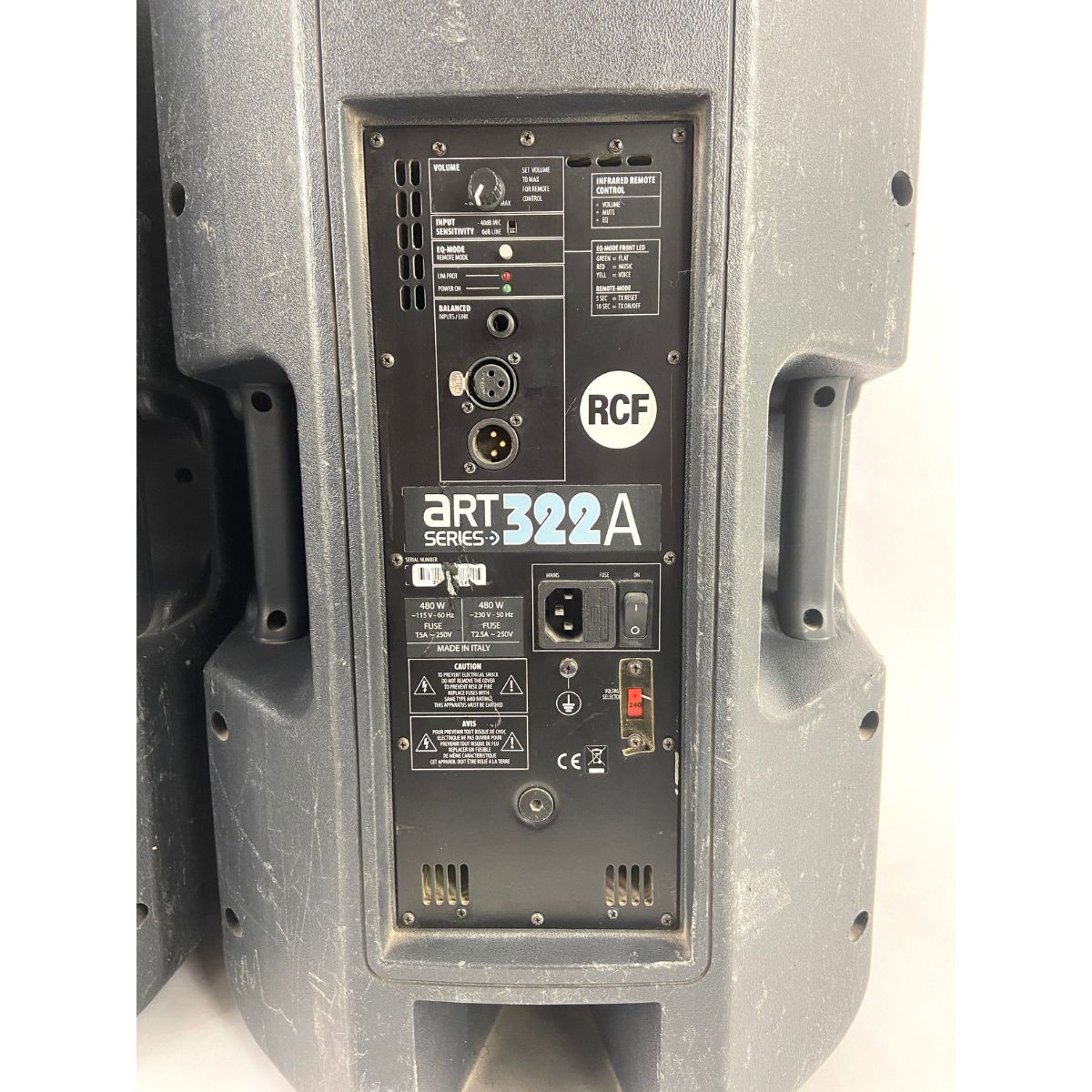 casse audio professionali cf art22a made in Italy coppia usate vista del retro dx