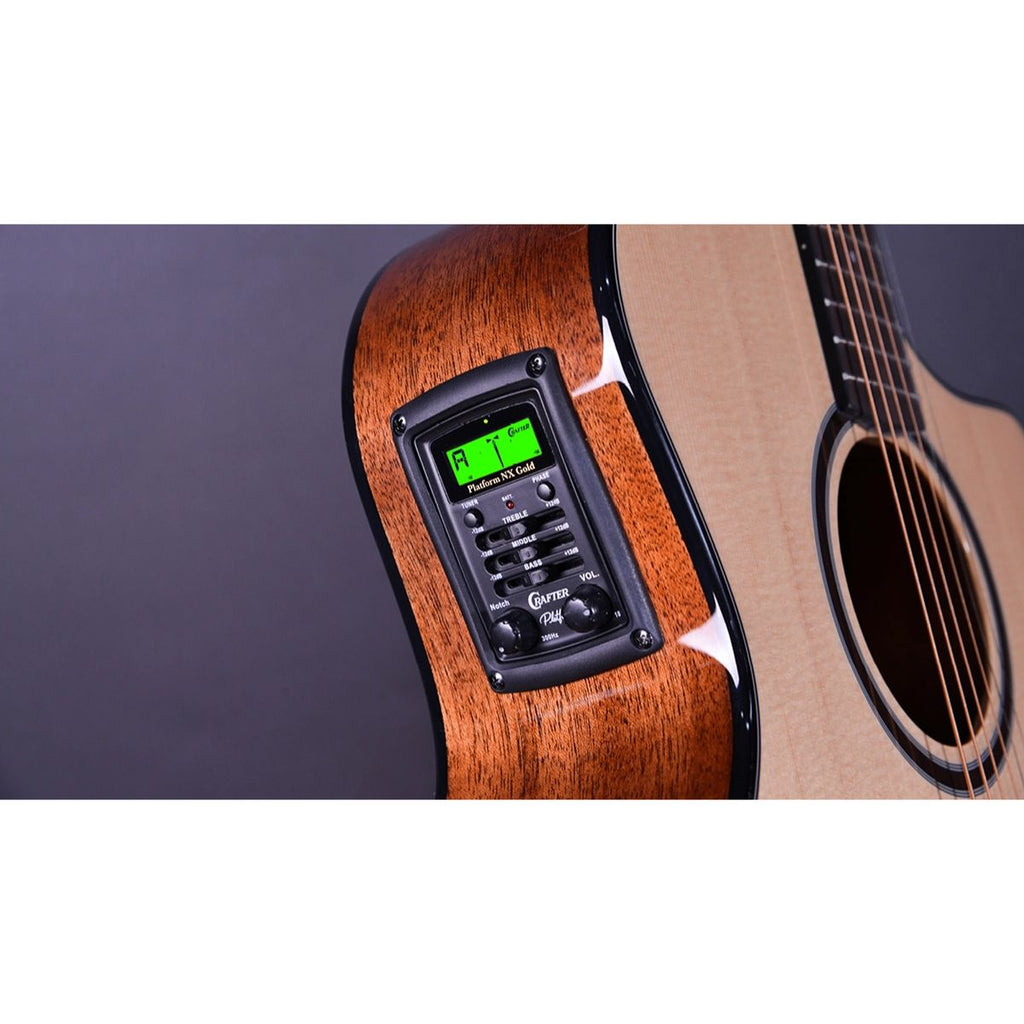 chitarra acustica elettrificata crafter able T-600CE Natural vista del preamplificatore