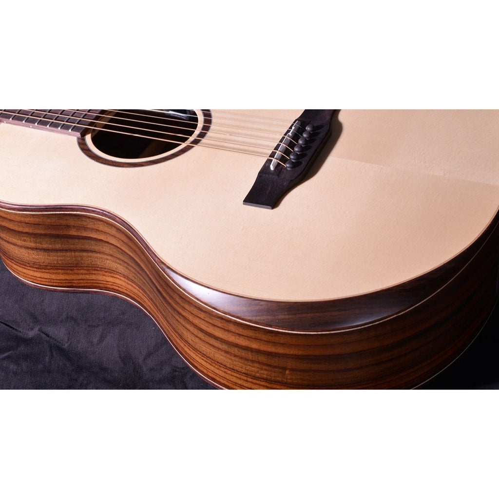chitarra acustica elettrificata crafter grand mino rose vista della smussatura sulla cassa