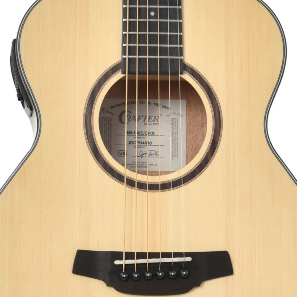 chitarra acustica elettrificata crafter hm-100e OP Natural vista del corpo
