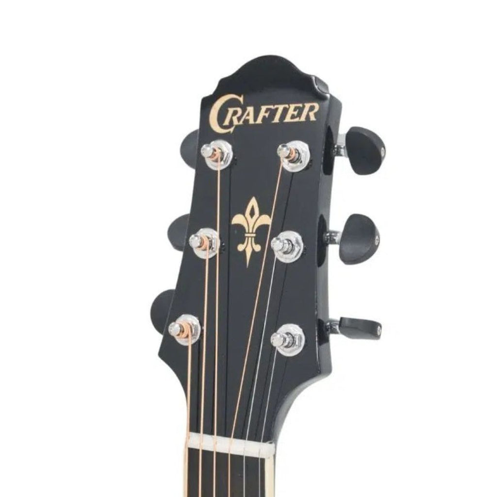 chitarra acustica elettrificata crafter ht-250ce nera vista della paletta