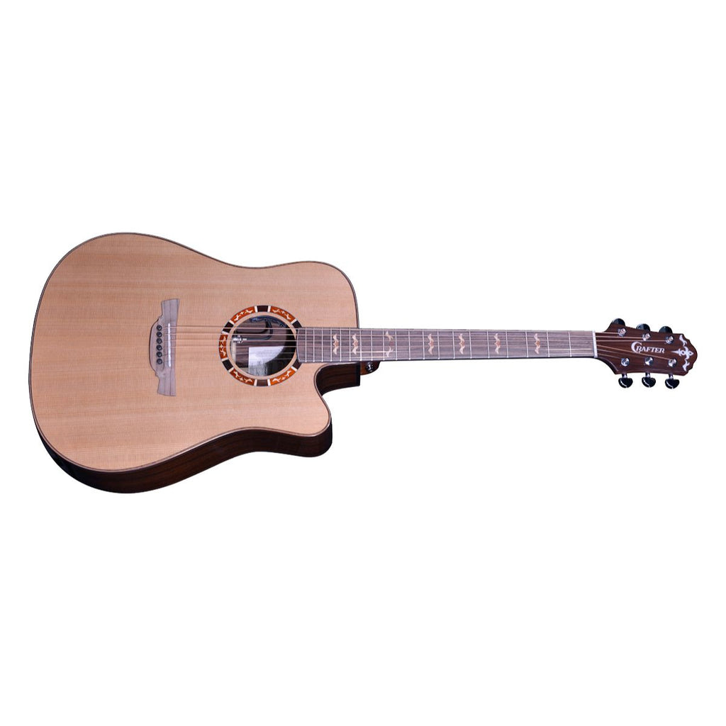 chitara acustica elettrificata cassa dreadnought e top in massello crafter stg d-18ce pro vista frontale