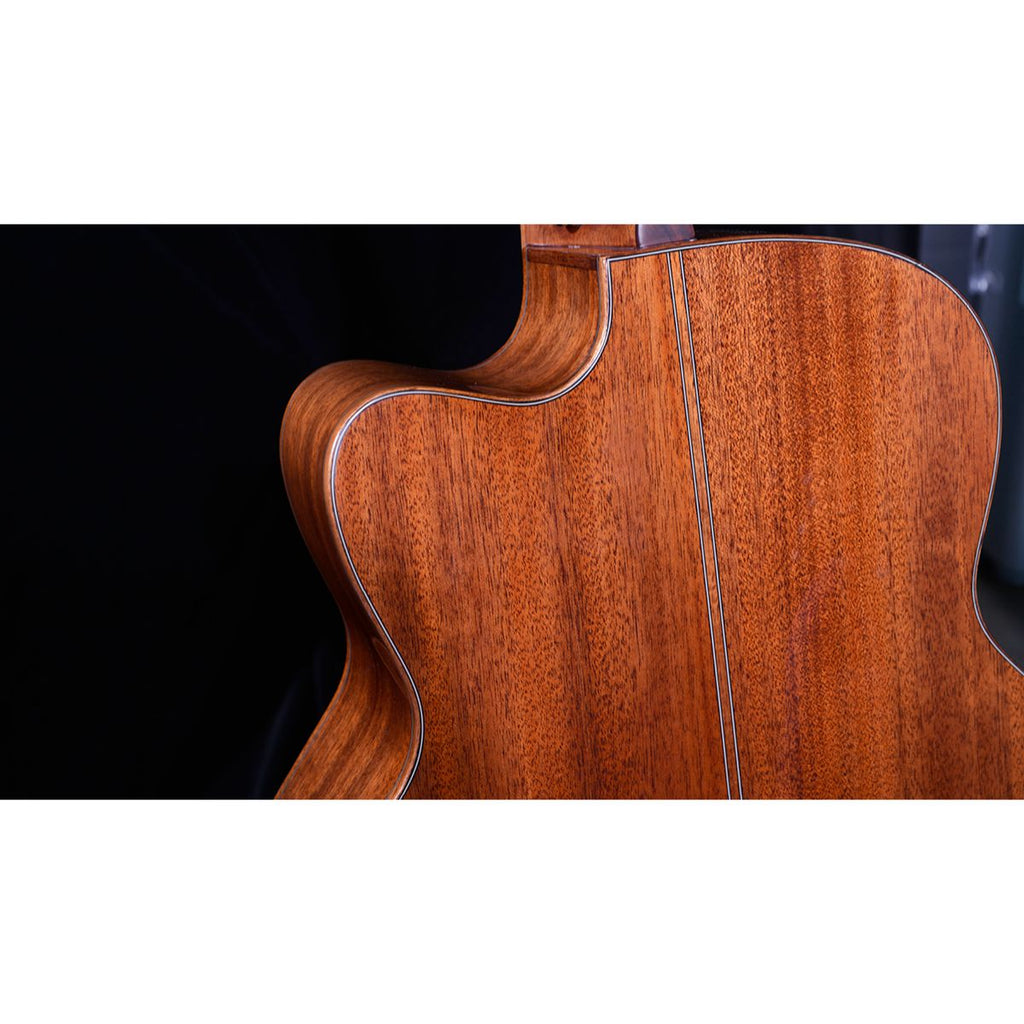 chitarra acustica eletrificata con cassa jumbo crafter stg j-16CE PRO vista del retro del corpo