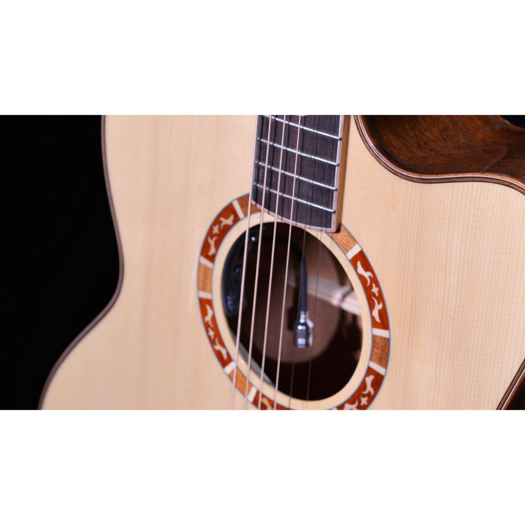 chitarra acustica elettrificata crafter stgt-16ce pro vista della buca