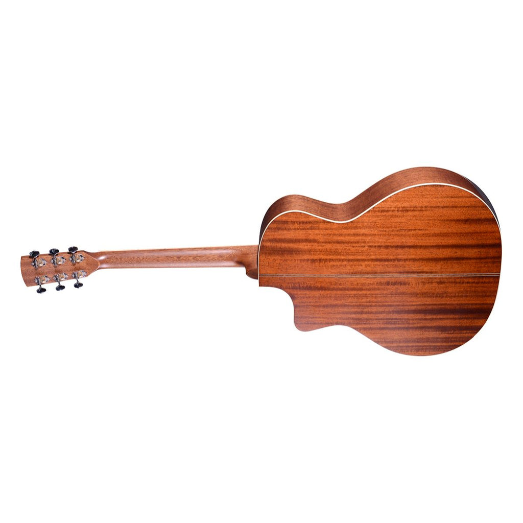 chitarra acustica elettrificata interamente in legno massello crafter es-gmahoce vista del retro