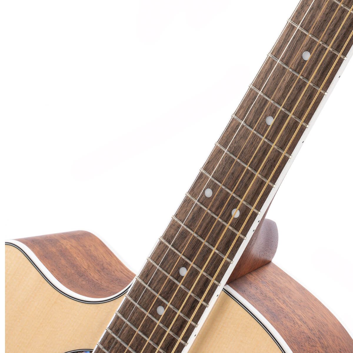 chitarra acustica elettrificata mancina cort ga-medx left hand open pore natural vista della tastiera