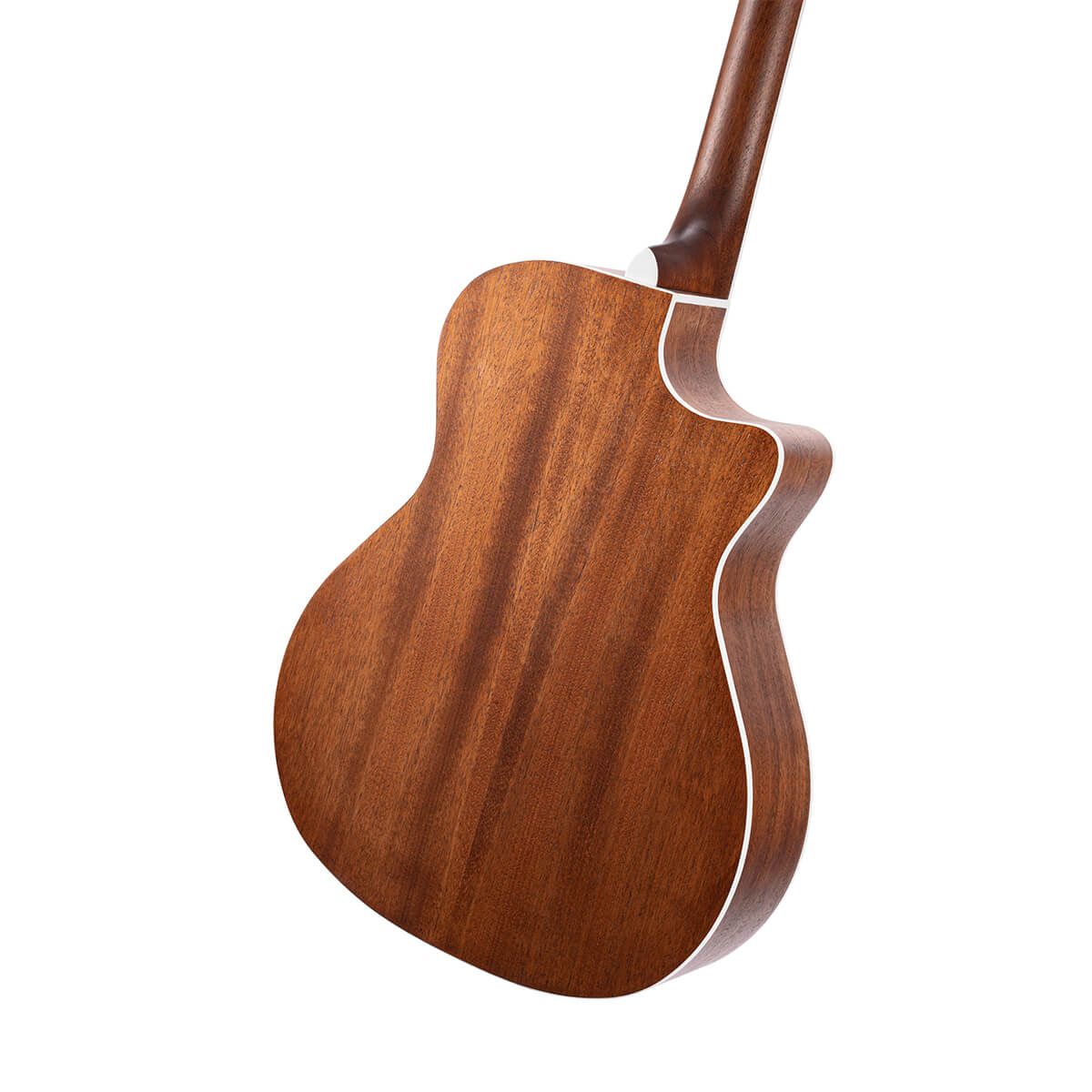 chitarra acustica elettrificata mancina cort ga-medx left hand open pore natural vista del retro del corpo