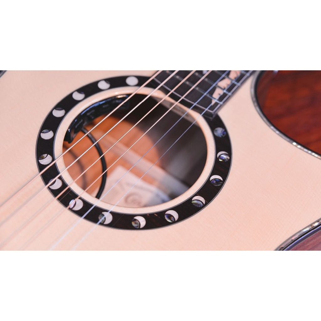 chitarra acustica elettrificata professionale crafter ML G-MAHO CE vista della buca della cassa