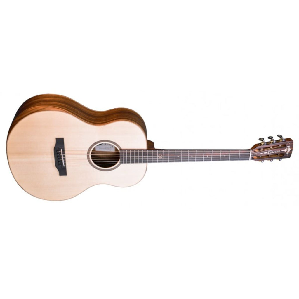 chitarra acstica elettrificata tre quarti crafter mino koa vista frontale