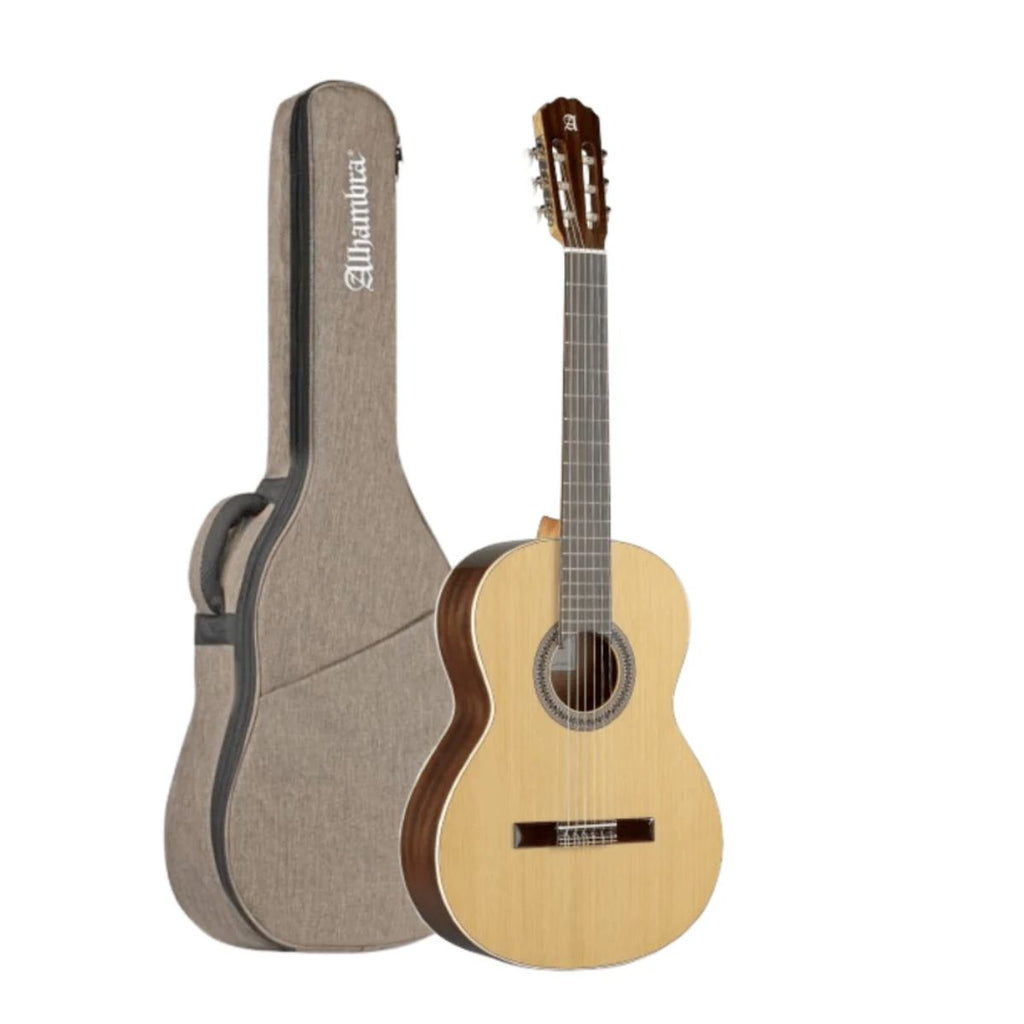 chitarra classica di livello intermedio alhambra 2c open box vista con borsa
